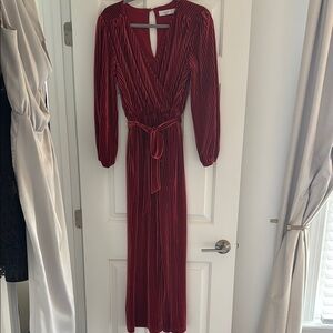 Anthropologie Ali & Jay Velvet Red Jumpsuit